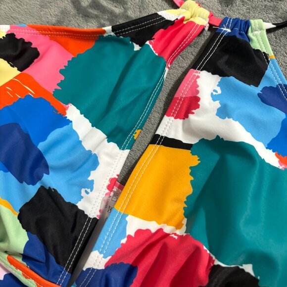 Younique High Neck Tankini Swimsuit Sz XL Multicolor 2Pc Tummy Control - Picture 9 of 12